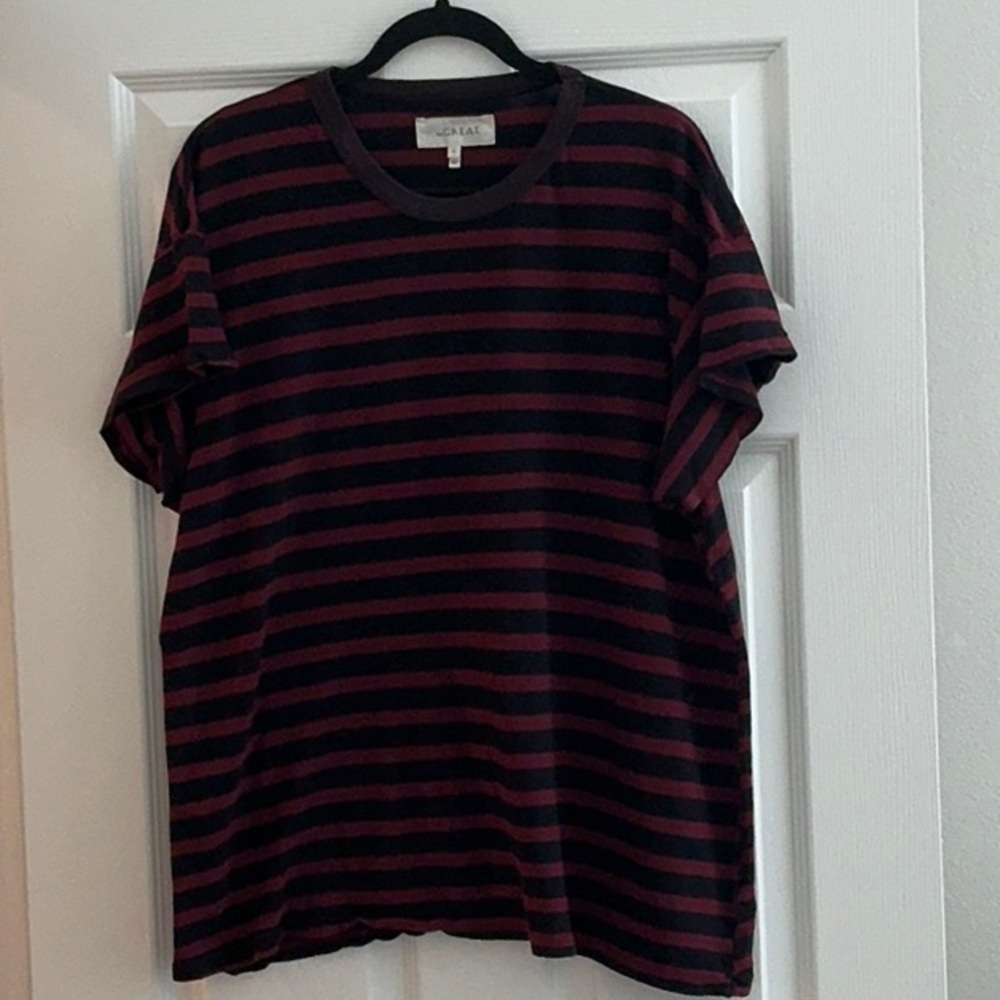 THE GREAT. Red and Blue Short Sleeve Tee